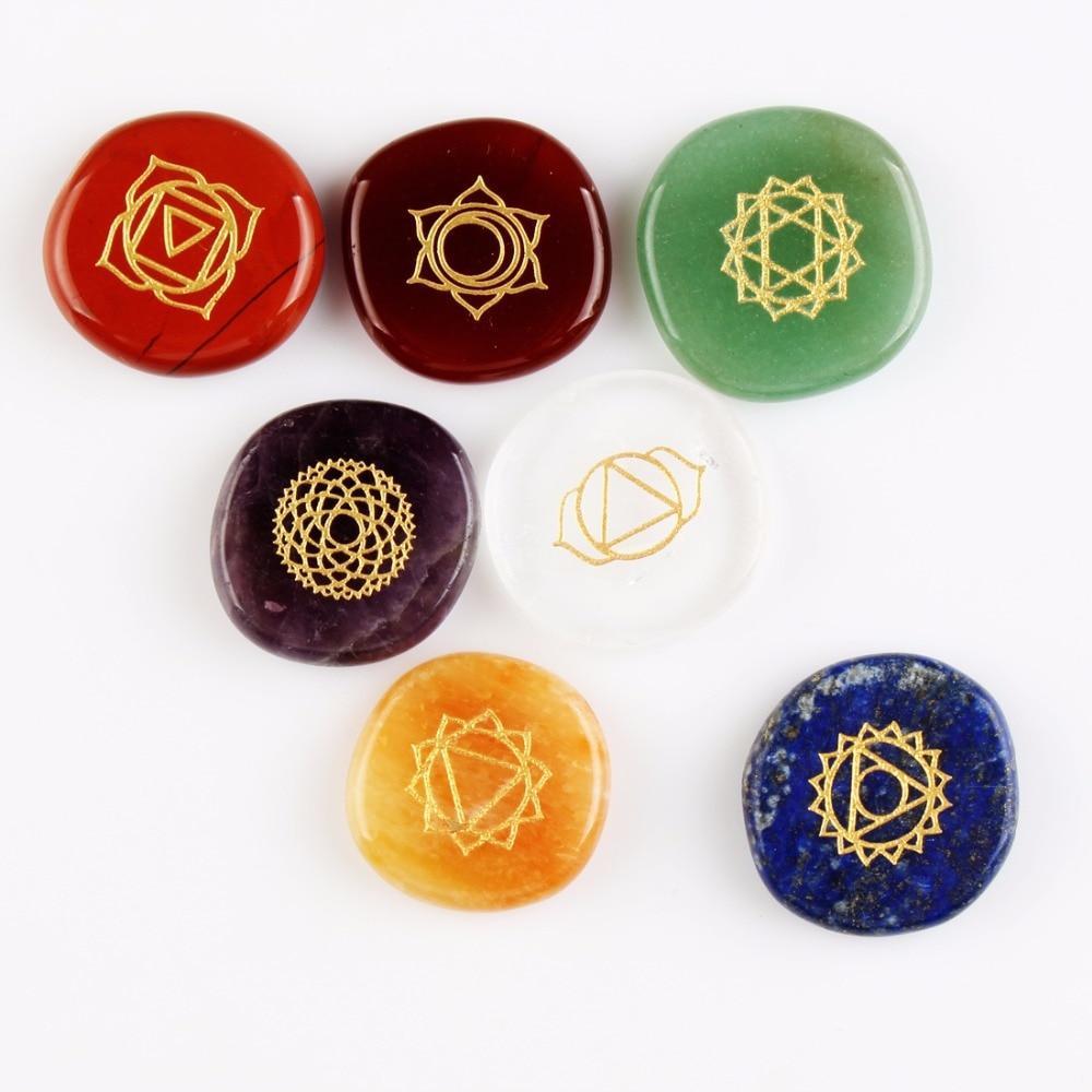 7 Chakras Palm Stones