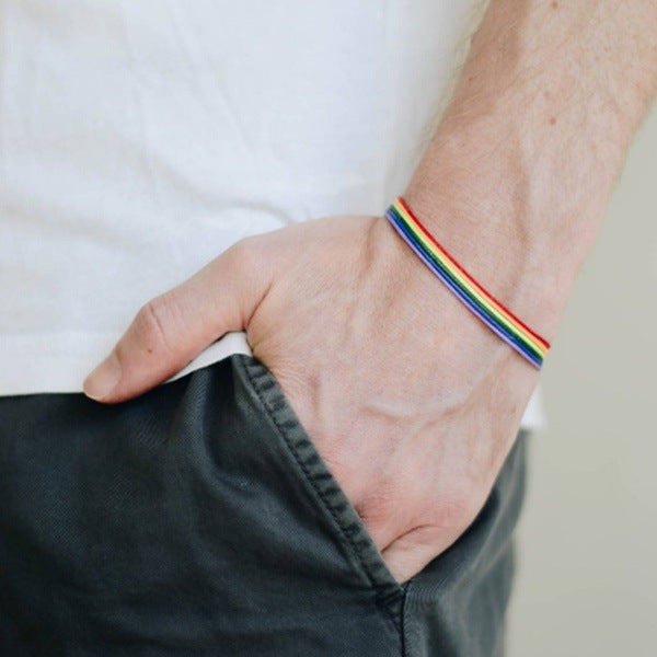 Rainbow Pride Rope Armbånd