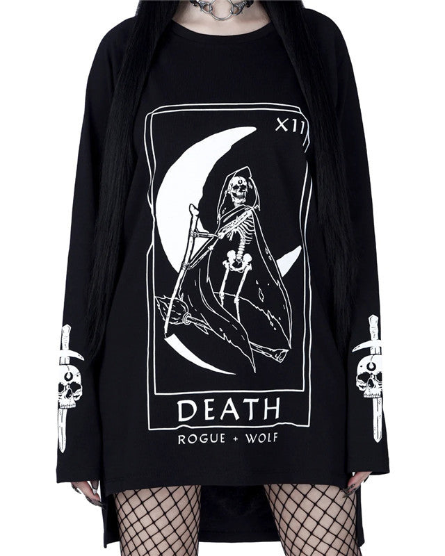 Death XII Tarot Card Long Sleeve Sweater