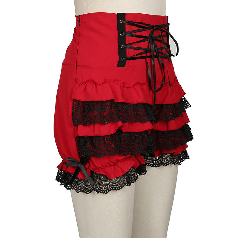 Ruffled Lace Highwaist corset shorts