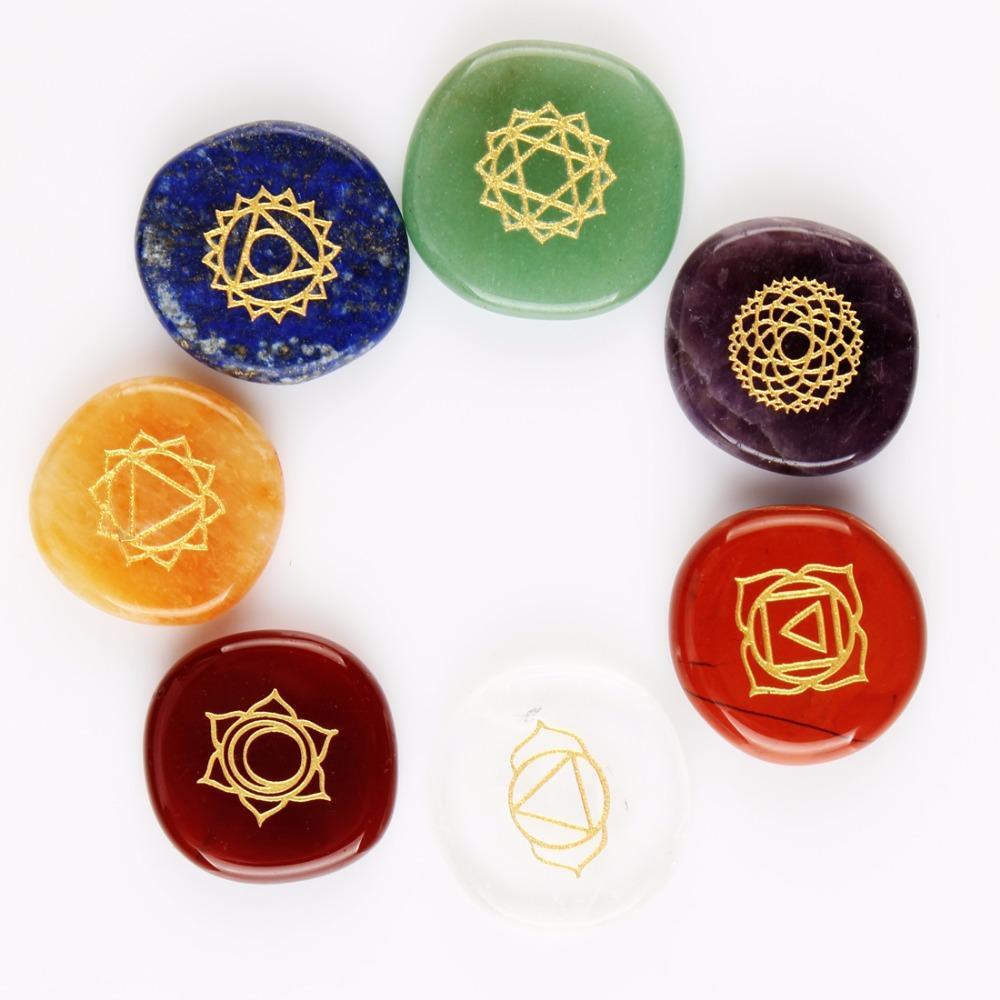 7 Chakras Palm Stones