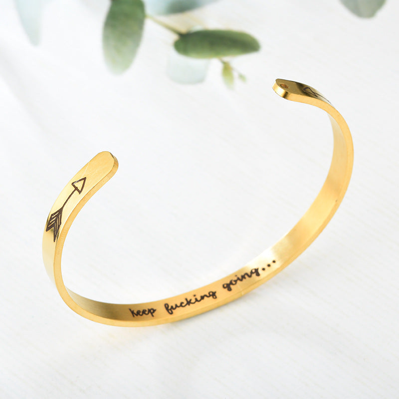 Keep F*King going... Arrow Gold Plated bracelet
