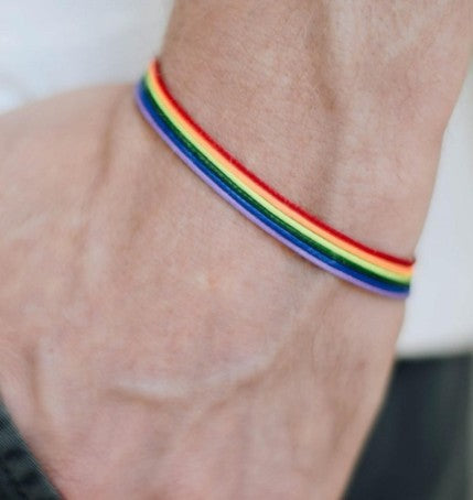 Rainbow Pride Rope Armbånd