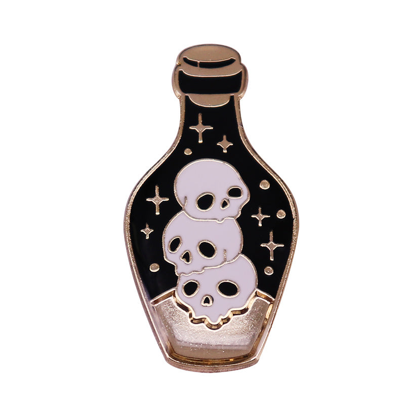 Skull and Potion Bottle Pin