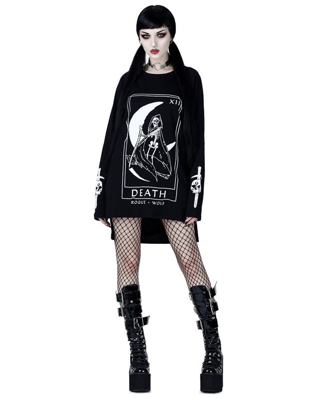 Death XII Tarot Card Long Sleeve Sweater