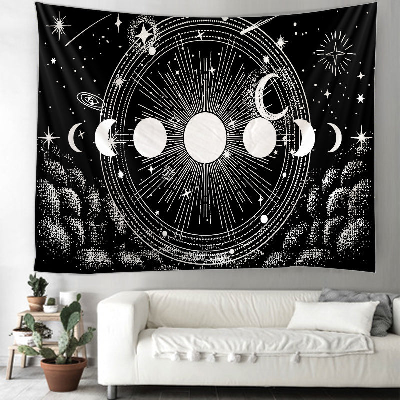 Dekorative Wandteppiche mit Mondphasen