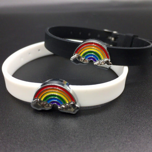 Six Color Rainbow Silicone Bracelet