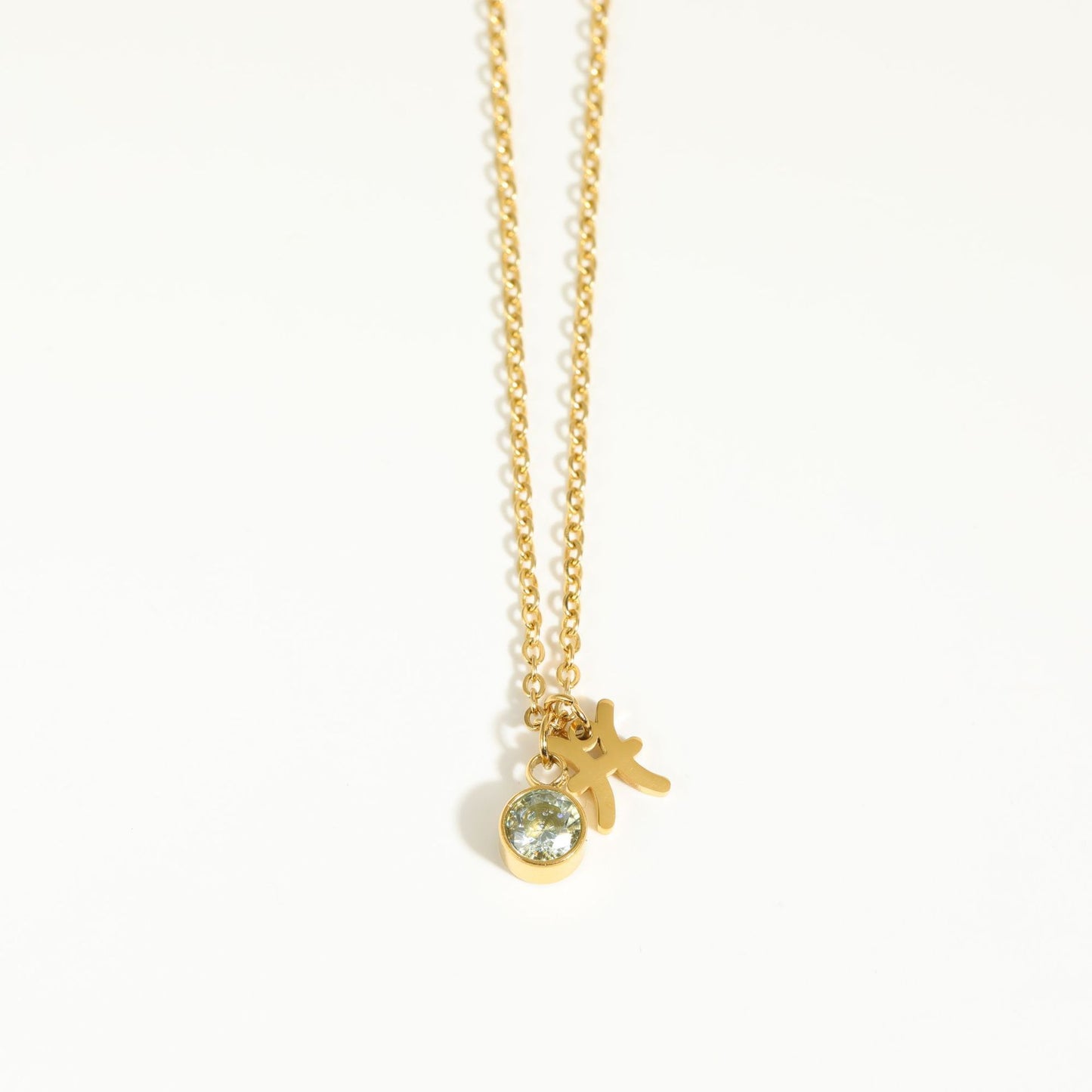 Zodiac Pendant Necklace with birthstone