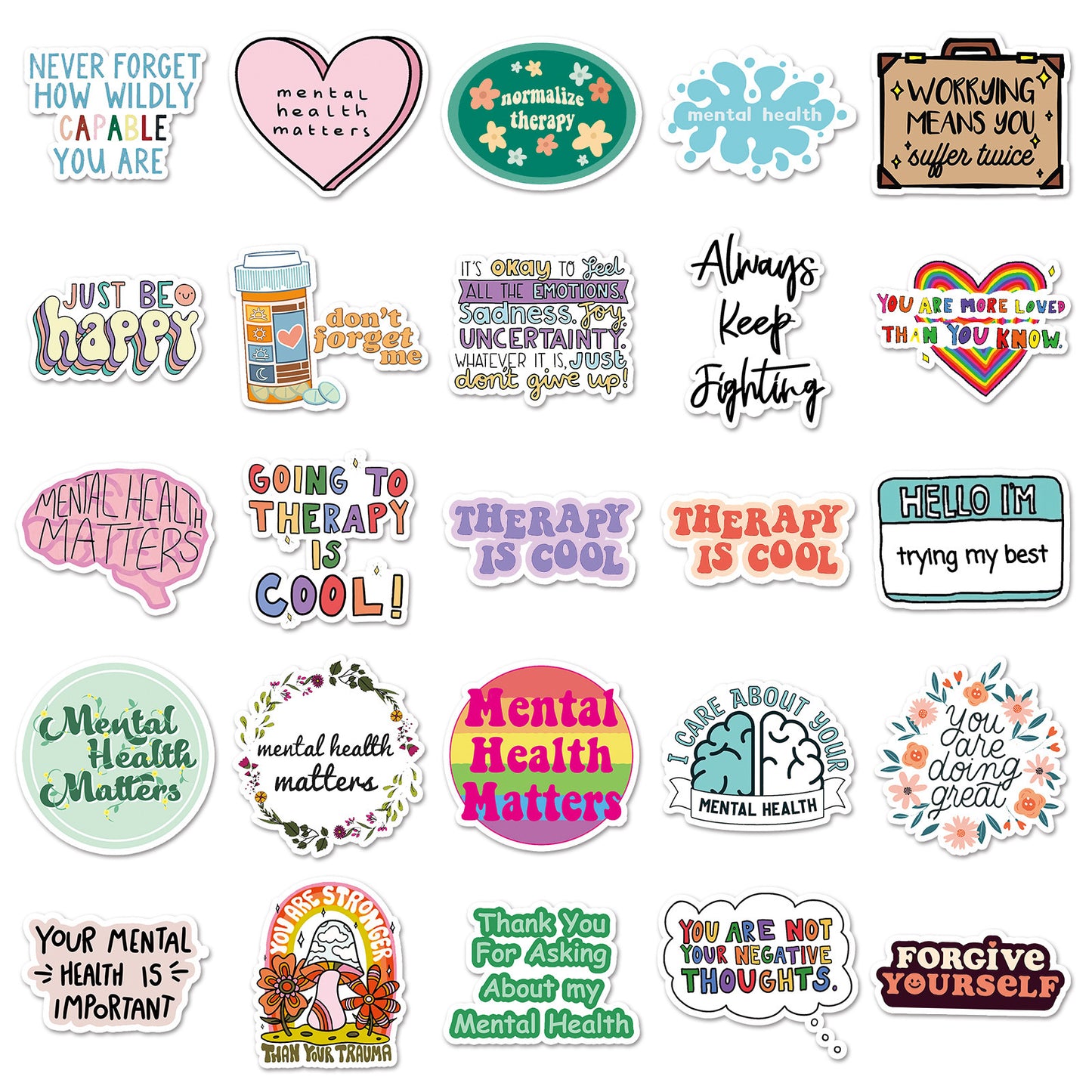 50 Mental Health Stickers