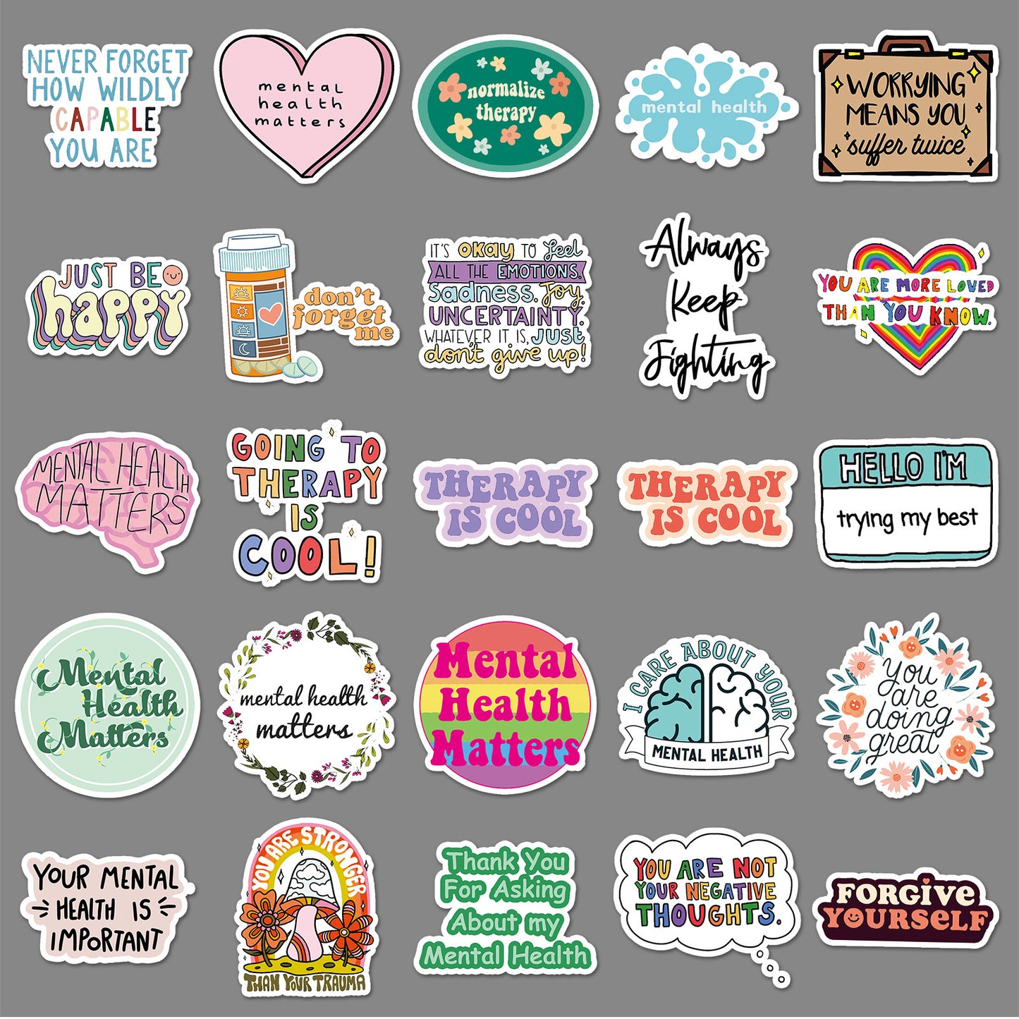 50 Mental Health Stickers