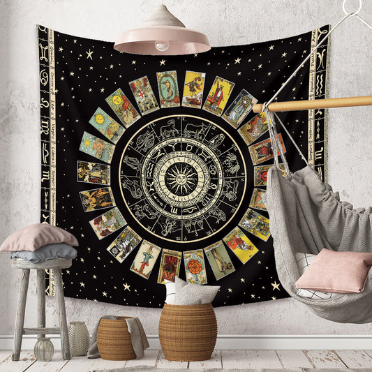 Dekorativer Wandteppich mit Tarot-/Sternzeichenkalender