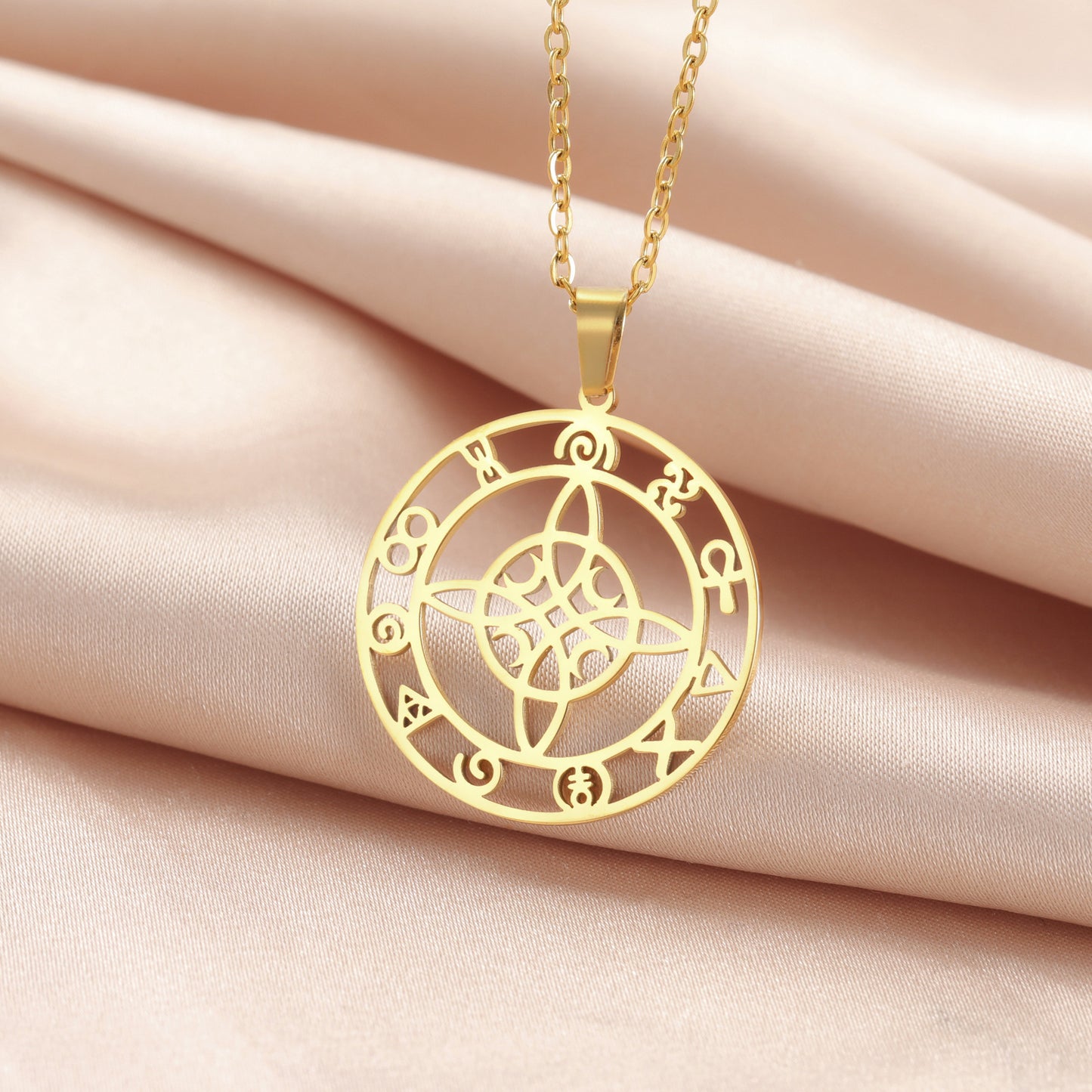 Witch Knot with Witches Runes Necklace