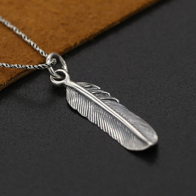 Silver Eagle Wing Feather Pendant