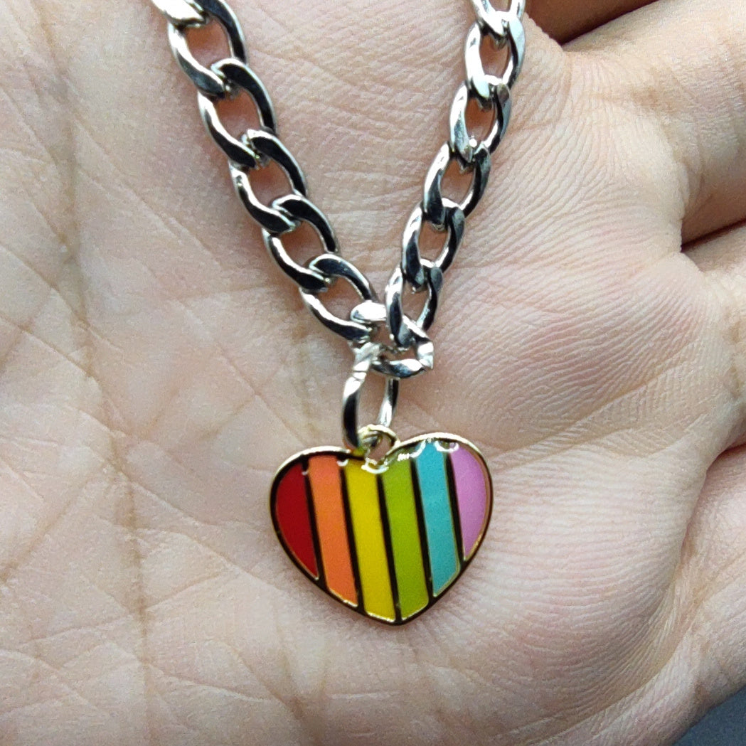 Rainbow heart pride bracelet