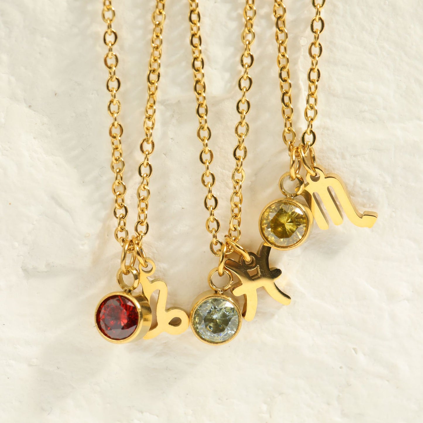 Zodiac Pendant Necklace with birthstone