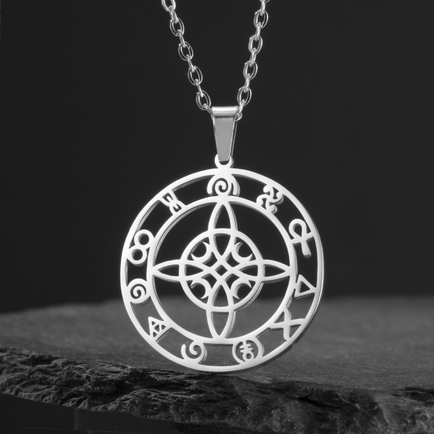 Witch Knot with Witches Runes Necklace