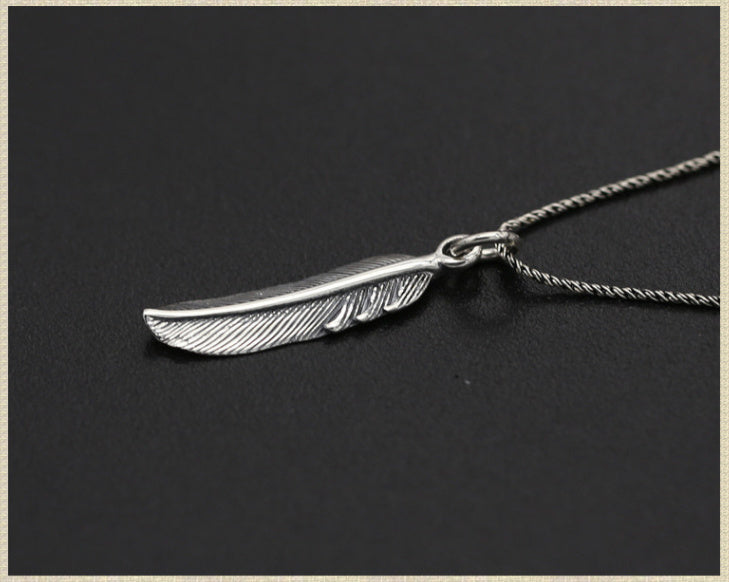 Silver Eagle Wing Feather Pendant