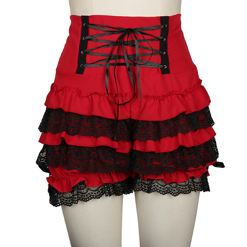Ruffled Lace Highwaist corset shorts