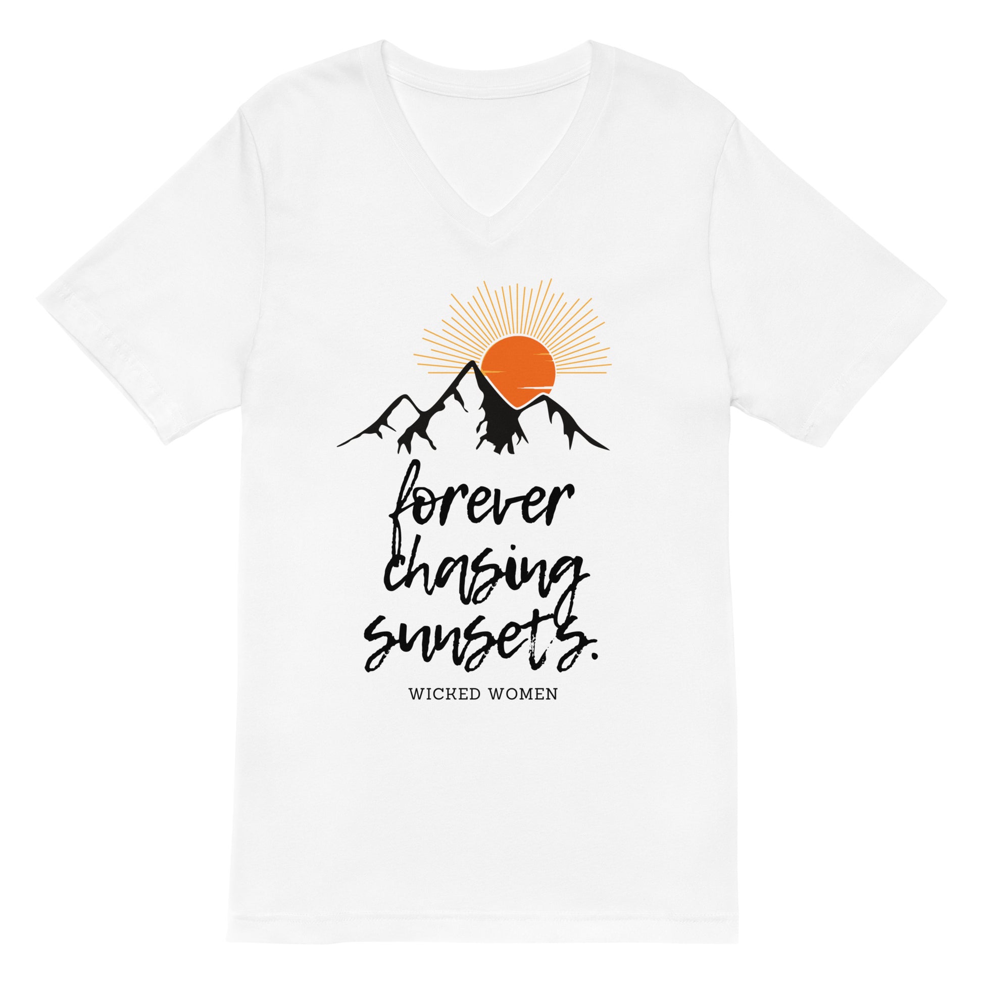 Forever chasing sunsets Short Sleeve V-Neck T-Shirt